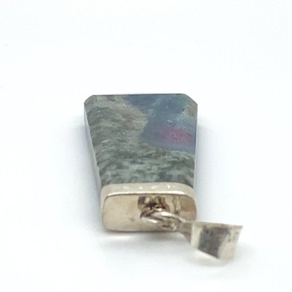 Ruby In Zoisite 37.10ct Solid 925 Sterling Silver Pendant - Picture 4 of 6